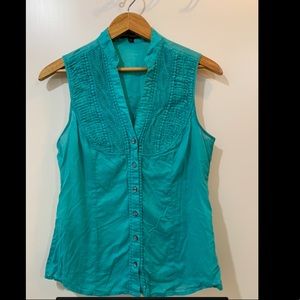 Express turquoise sleeveless top, S 100% cotton